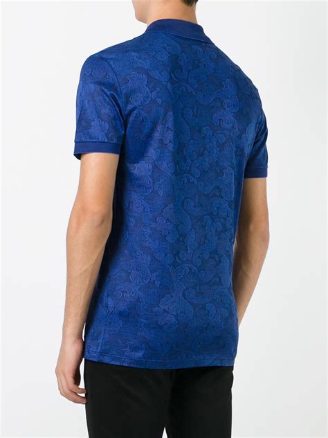 versace collection polo shirt blue|Versace polo shirts for men.